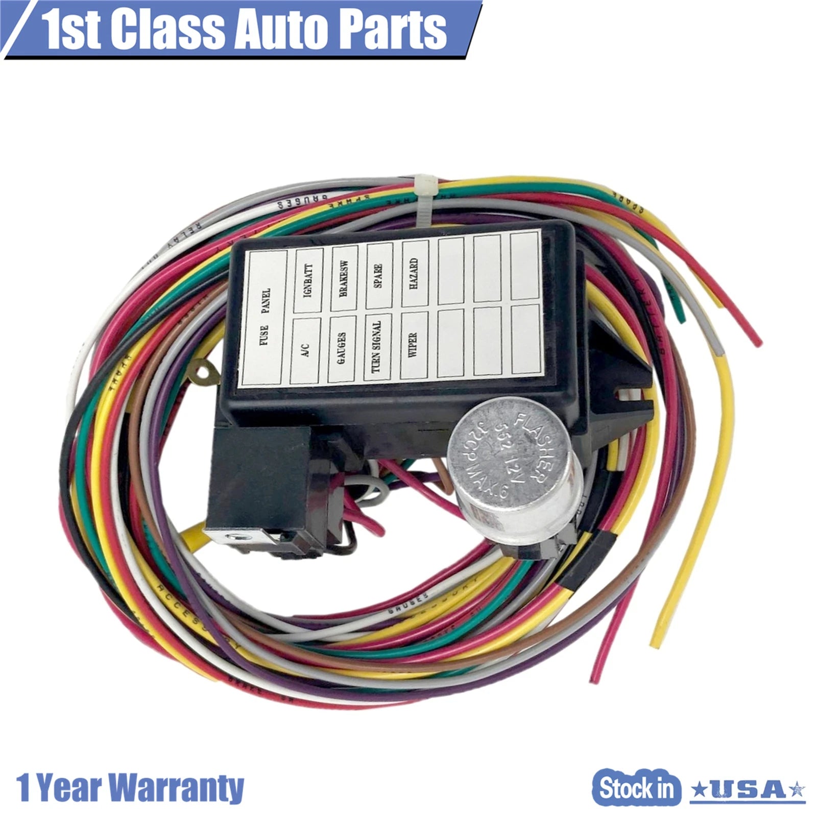 Universal Circuit Basic Wire Harness Fuse Box for Hot Rod Truck (12V)