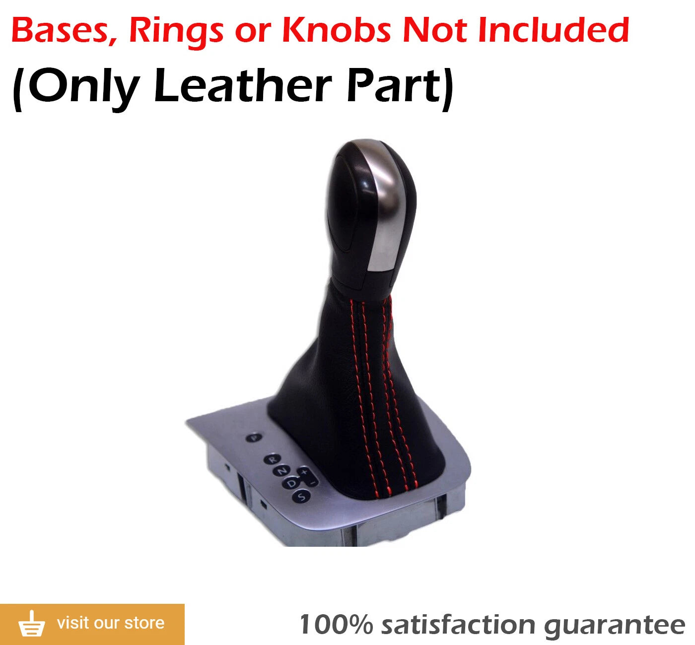 Leather Synthetic Automatic & Brake Boot for VW Jetta (2011–2018) Red Stitch