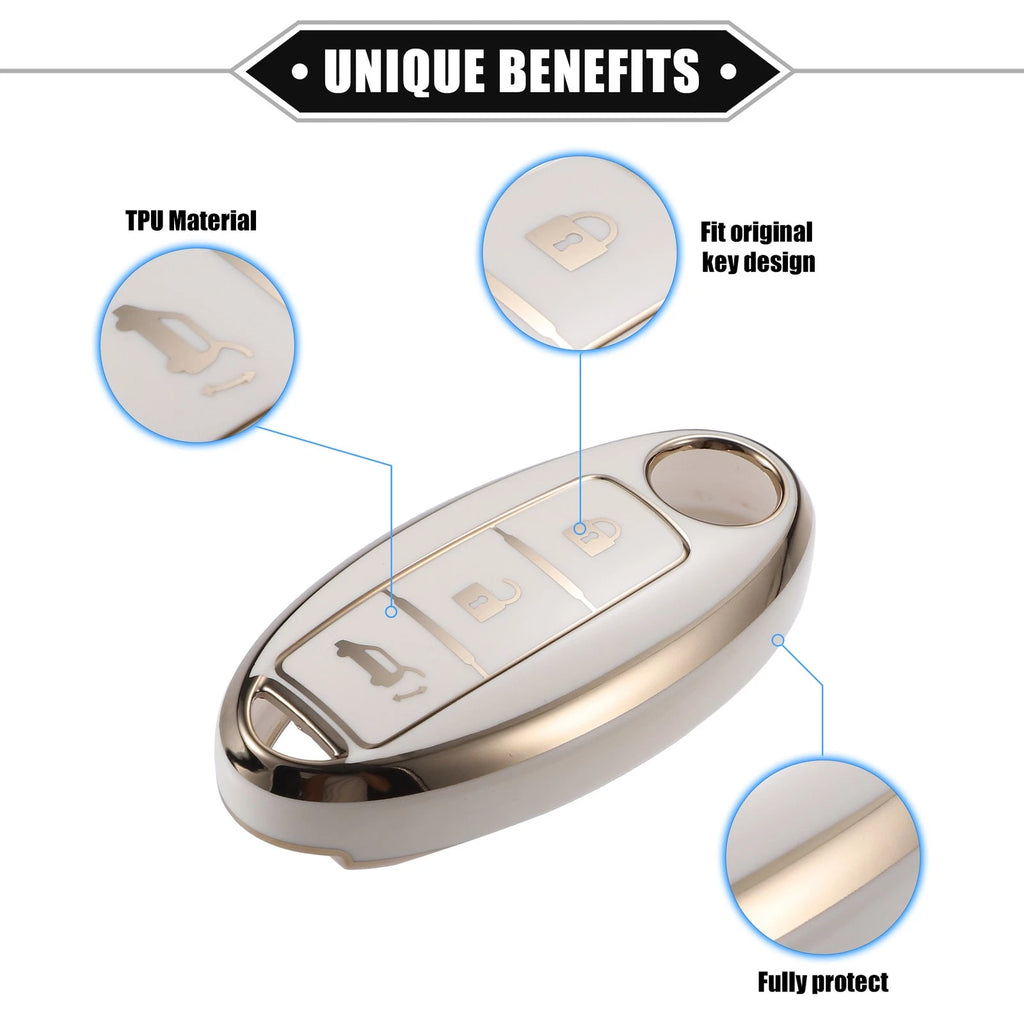3 Button Keyless Key Fob Shell Cover Case for Nissan Altima Rogue (2013–2023)