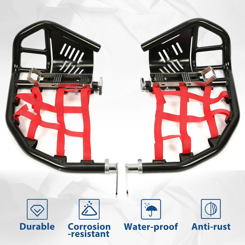 Nerf Bars for Honda TRX 400EX 400X (2000–2009) - Black with Red Nets