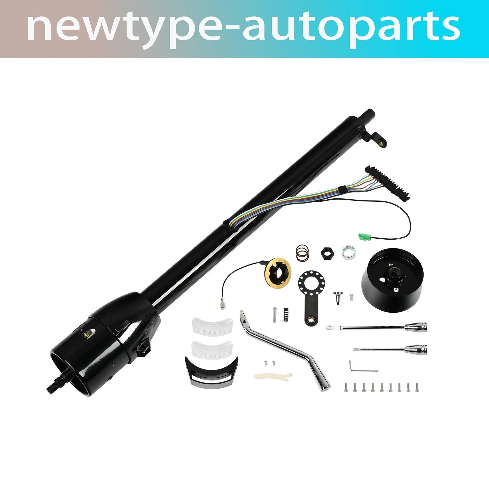 32" Stainless Steel Tilt Steering Column & Adapter for Universal Fit (No Key)