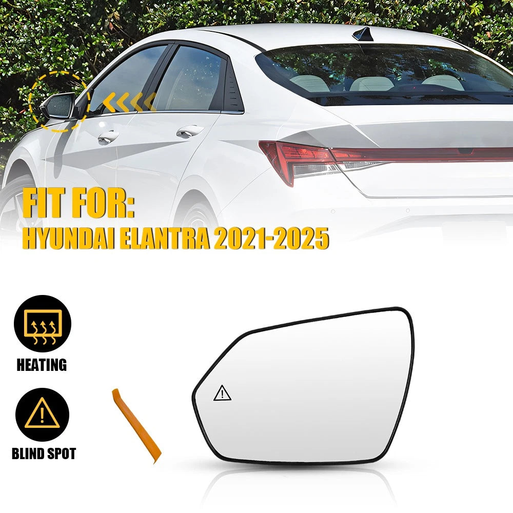 Heated Rear View Mirror Glass for Hyundai Elantra (2021–2025) LH