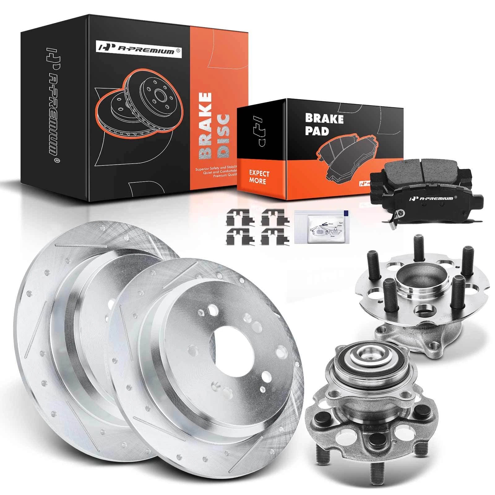 Rear Drilled Brake Rotors & Pads for Honda Odyssey (2005–2010)