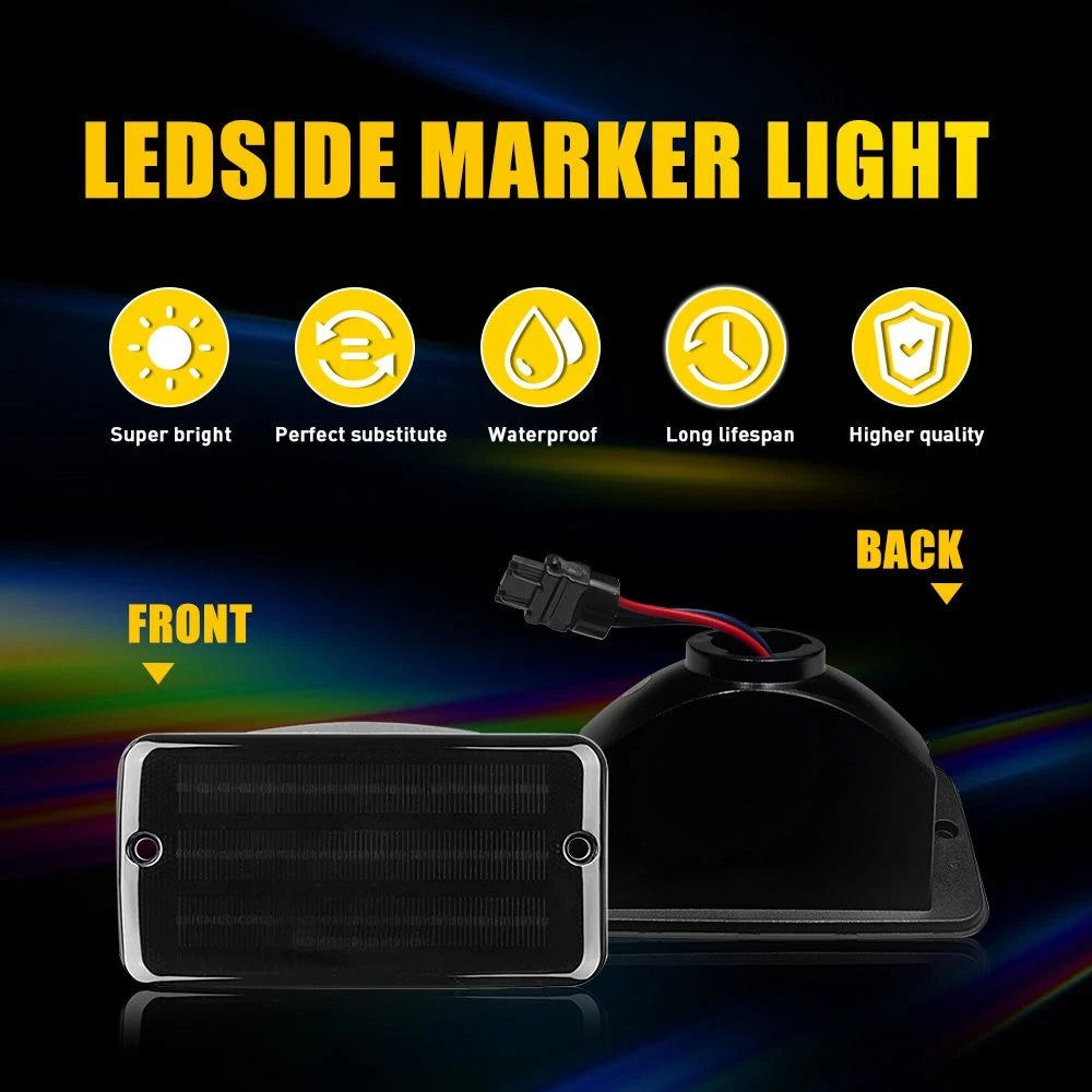 Smoked Amber LED Side Mirror Marker Signal Lights for Jeep Wrangler TJ (1997–2006)