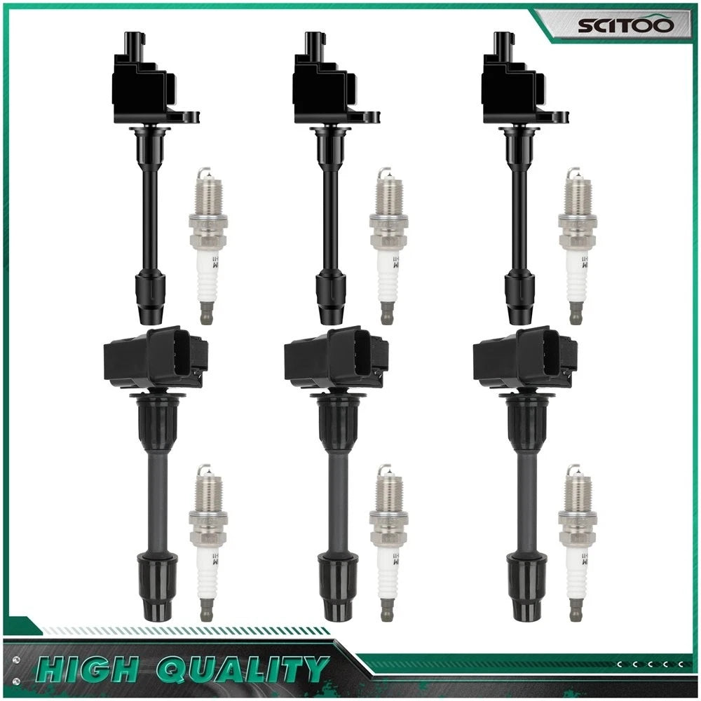 Set of 6 Ignition Coils & 6 Spark Plugs for Infiniti I30 (2000)