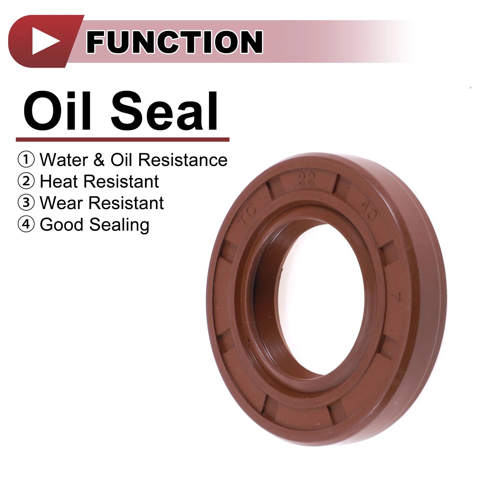 2X Oil Seal Rotary Shaft Seal FKM Rubber 22x40x7mm for Various Models