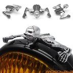 7" Headlight Visor Skull Ornament Trim for Harley Motorcycle