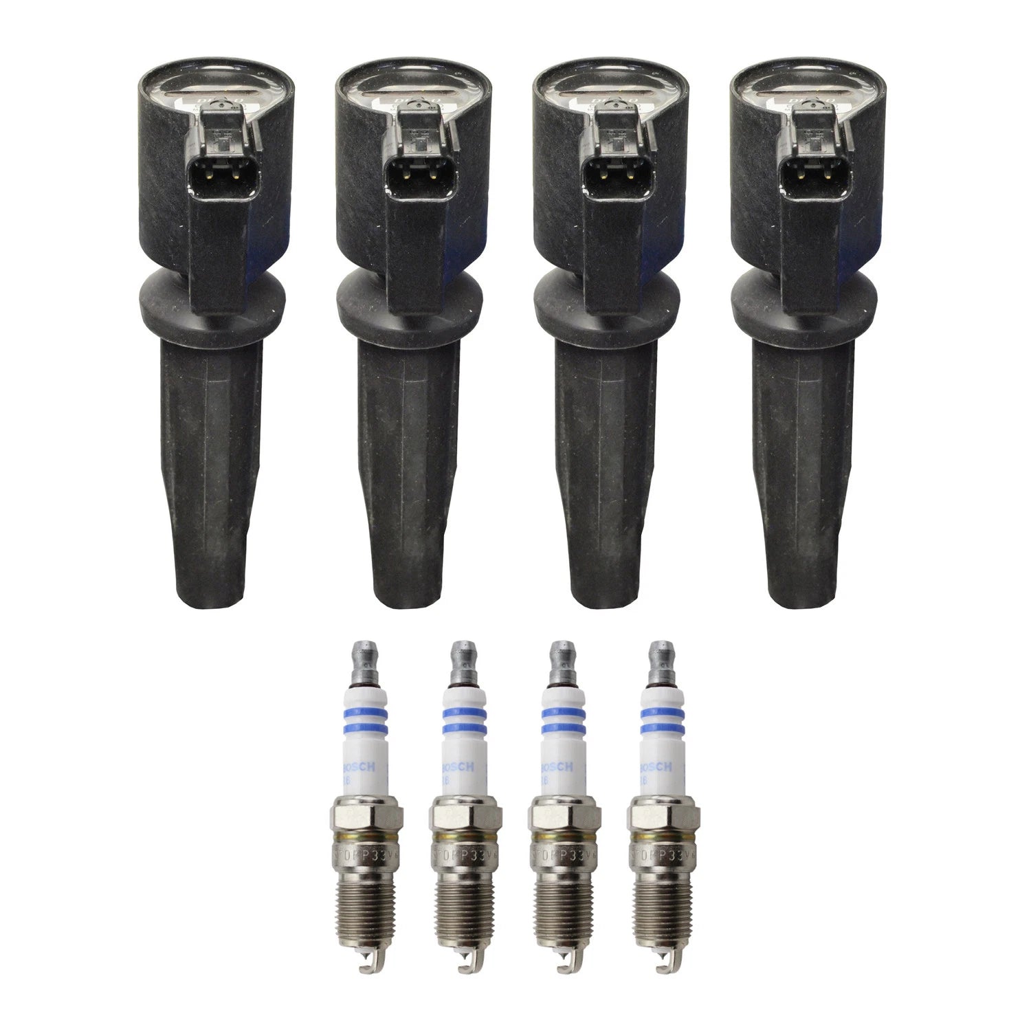 Set of 4 Ignition Coils & Spark Plugs for Ford Focus L4 (VIN Z)