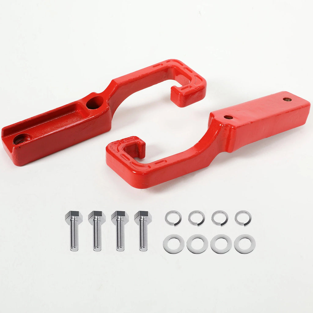 Pair Front Tow Hooks for Jeep Grand Cherokee (2015–2023) Red Forged