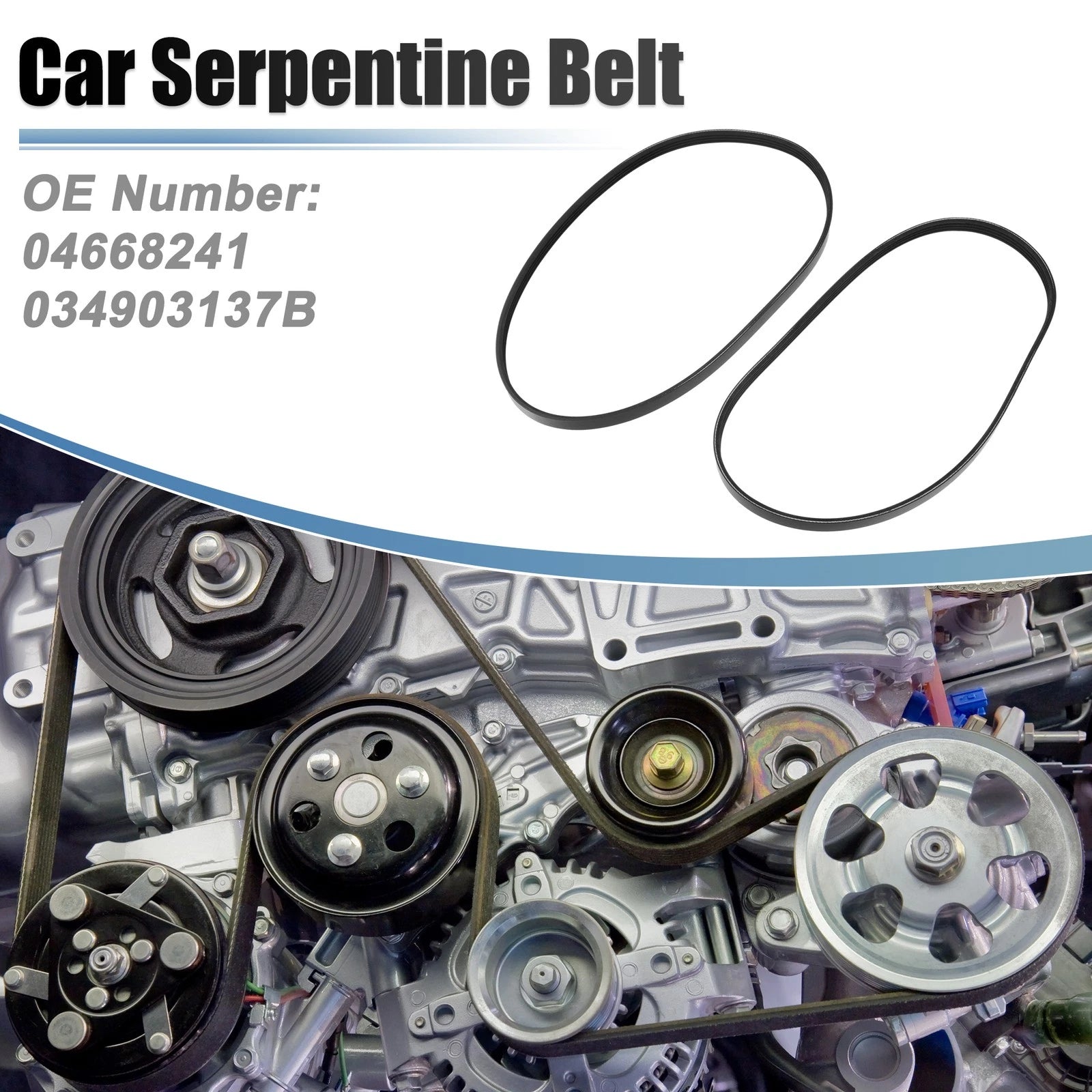 Set of 1 Serpentine Belt for Hyundai Elantra 2.0L (No. 04668241/034903137B)
