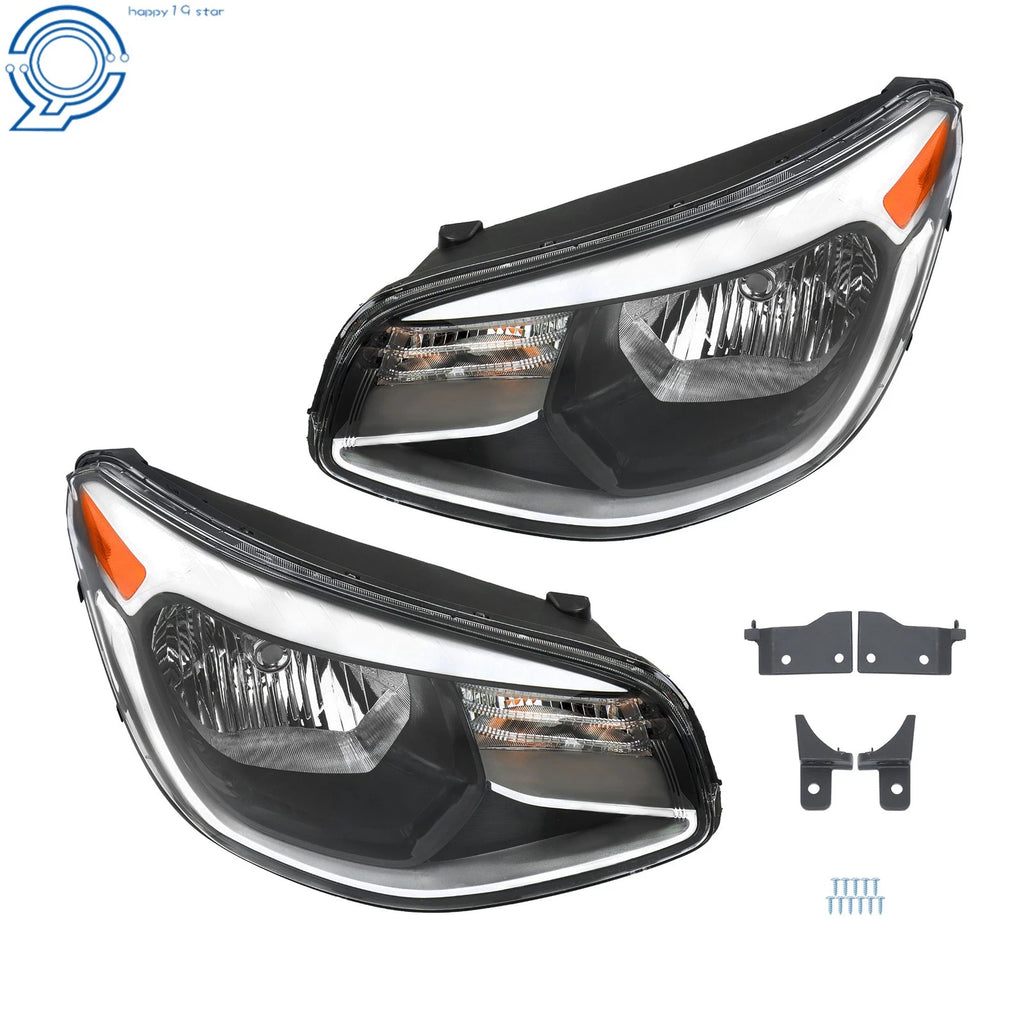 Set of 2 Halogen Headlights for Kia Soul (2014–2019) Chrome
