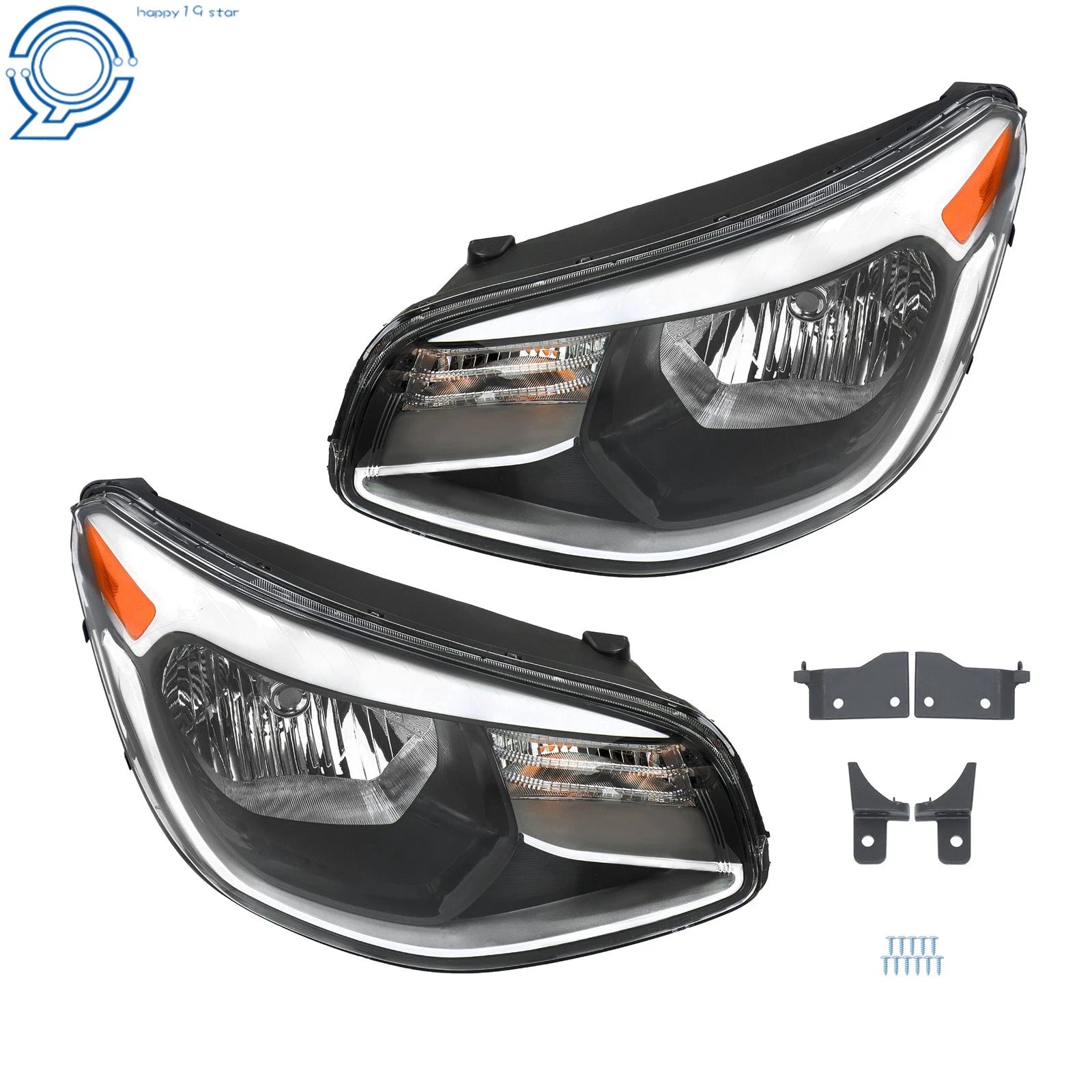 Set of 2 Halogen Headlights for Kia Soul (2014–2019) Chrome