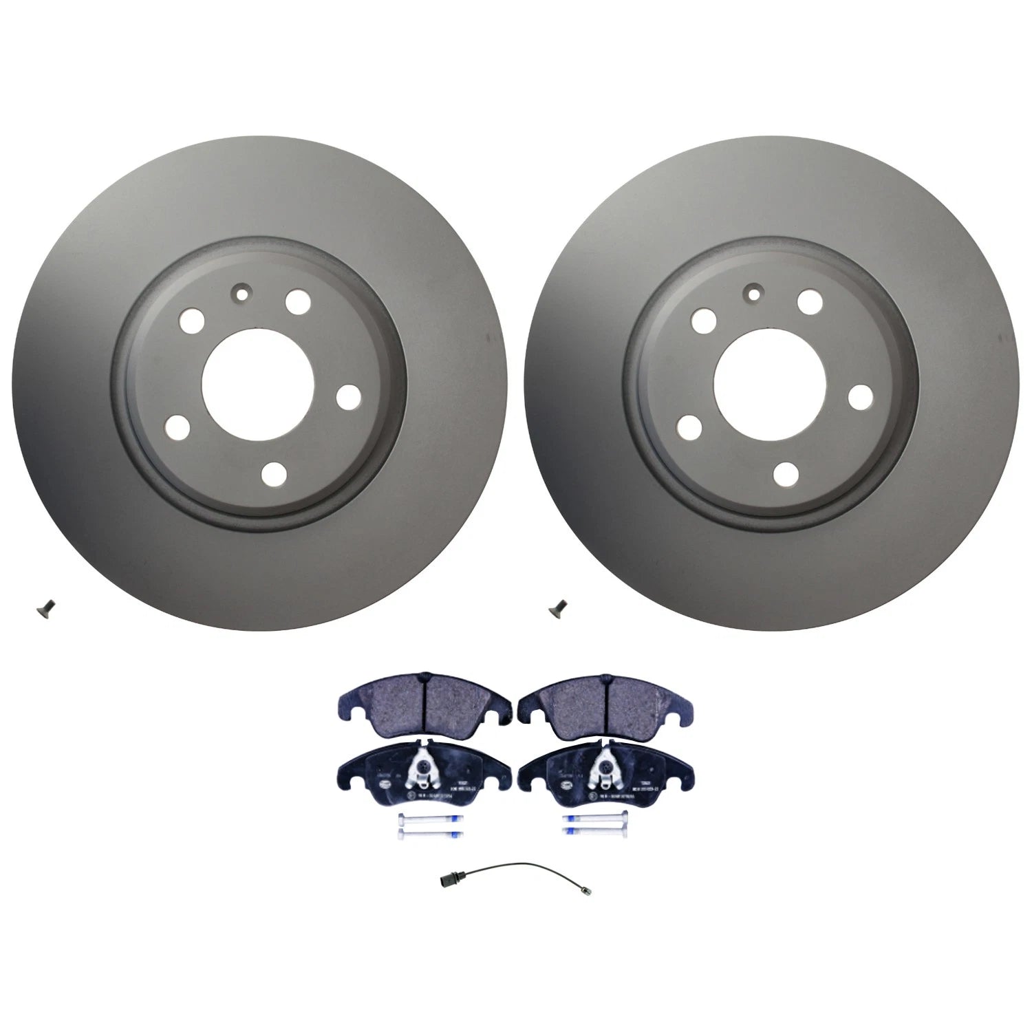 Hella Front Rotors & Low-Met Disc Brake Pad Kit for Audi A6 Quattro Q5