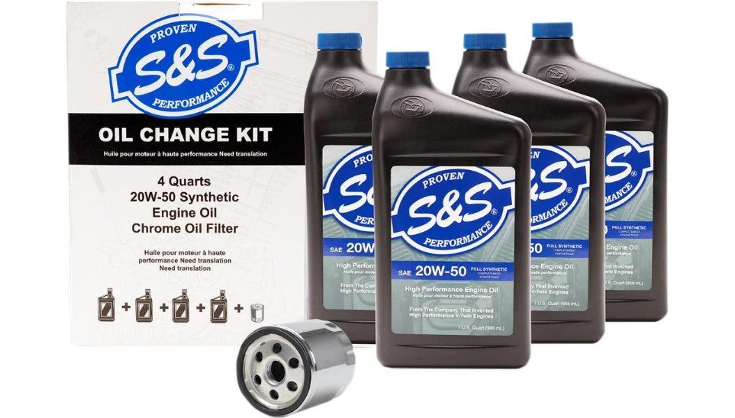 S&S Cycle Oil Change Kit for Harley Twin Cam (Chrome)