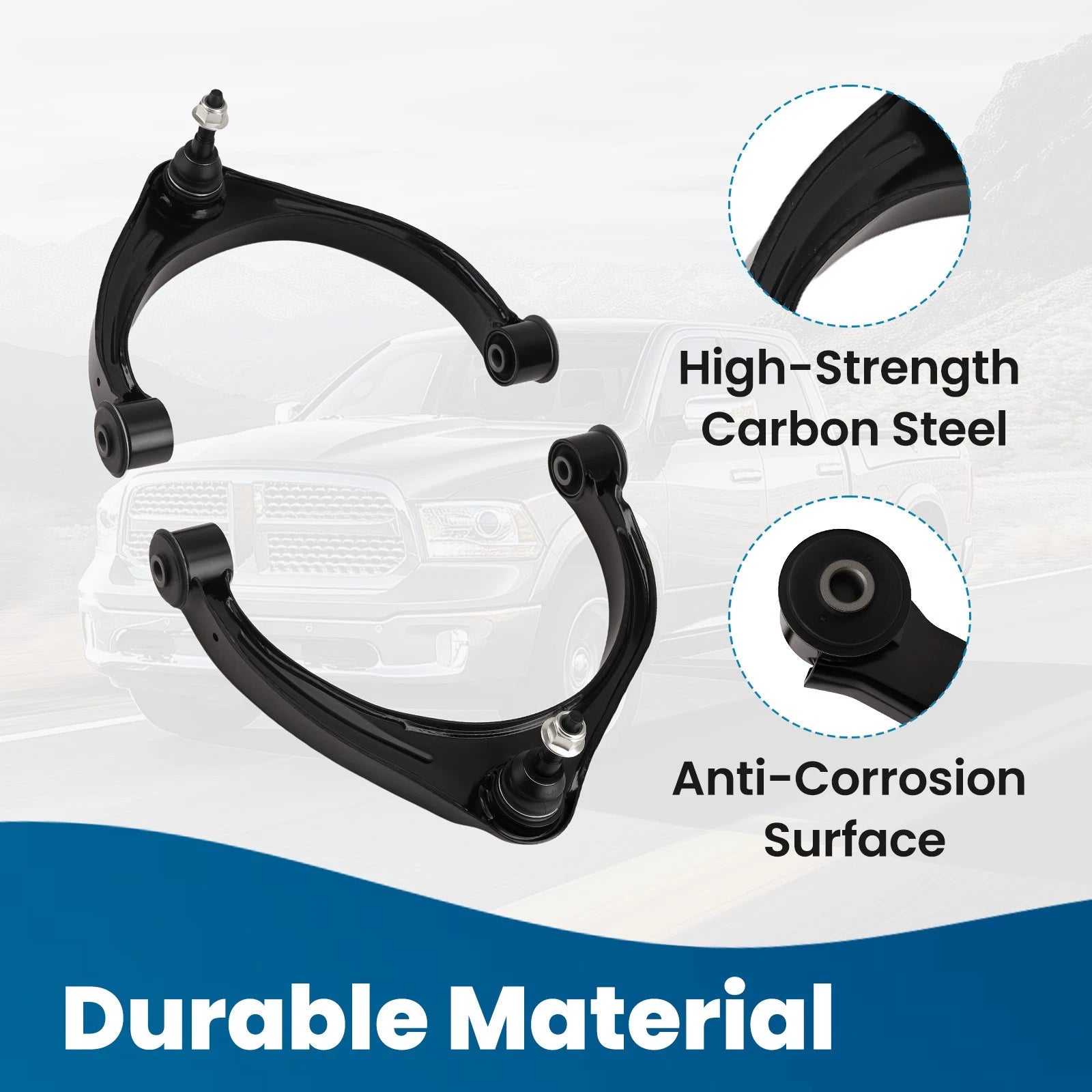 5-Lug Front Upper Control Arm w/Ball Joint & Sway Bar Tie Rods for RAM 1500 (2009–2012)