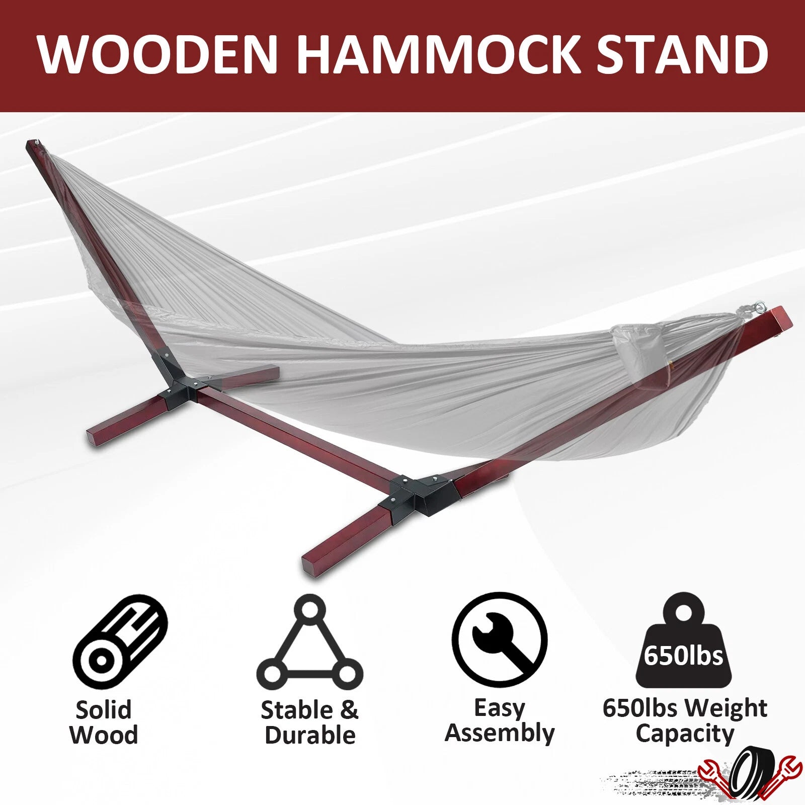 Hammock Stand for Universal Fit 2-Person (Garden, Picnic, Camp)