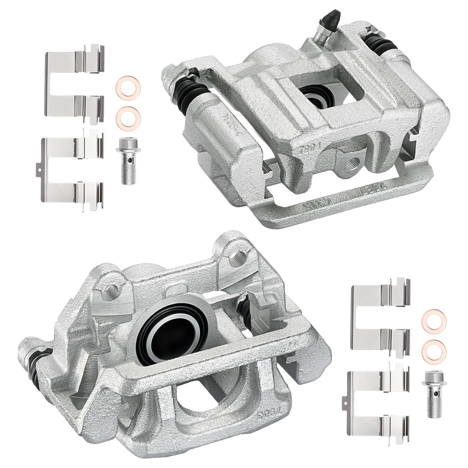 Set of 2 Rear Disc Brake Calipers with Brackets for Honda Pilot (2009–2015)