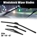 Set of 3 Front Windshield Wiper Blades for Nissan Rogue (2008–2013)