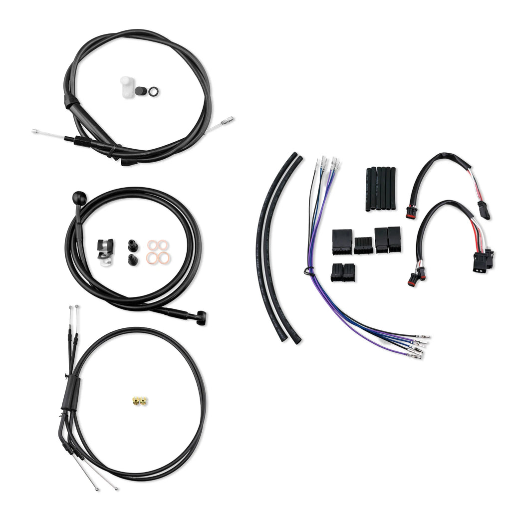 16" Black Stainless Cable Brake Line Kit for Harley Softail (2011–2015)