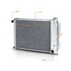 3-Row Aluminum Racing Radiator for Chevy Camaro/Pontiac Firebird (1967–1969)