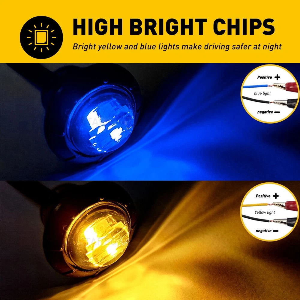 20PCS 3/4" 12V LED Side Marker Lights for Truck Trailer (Year Range)