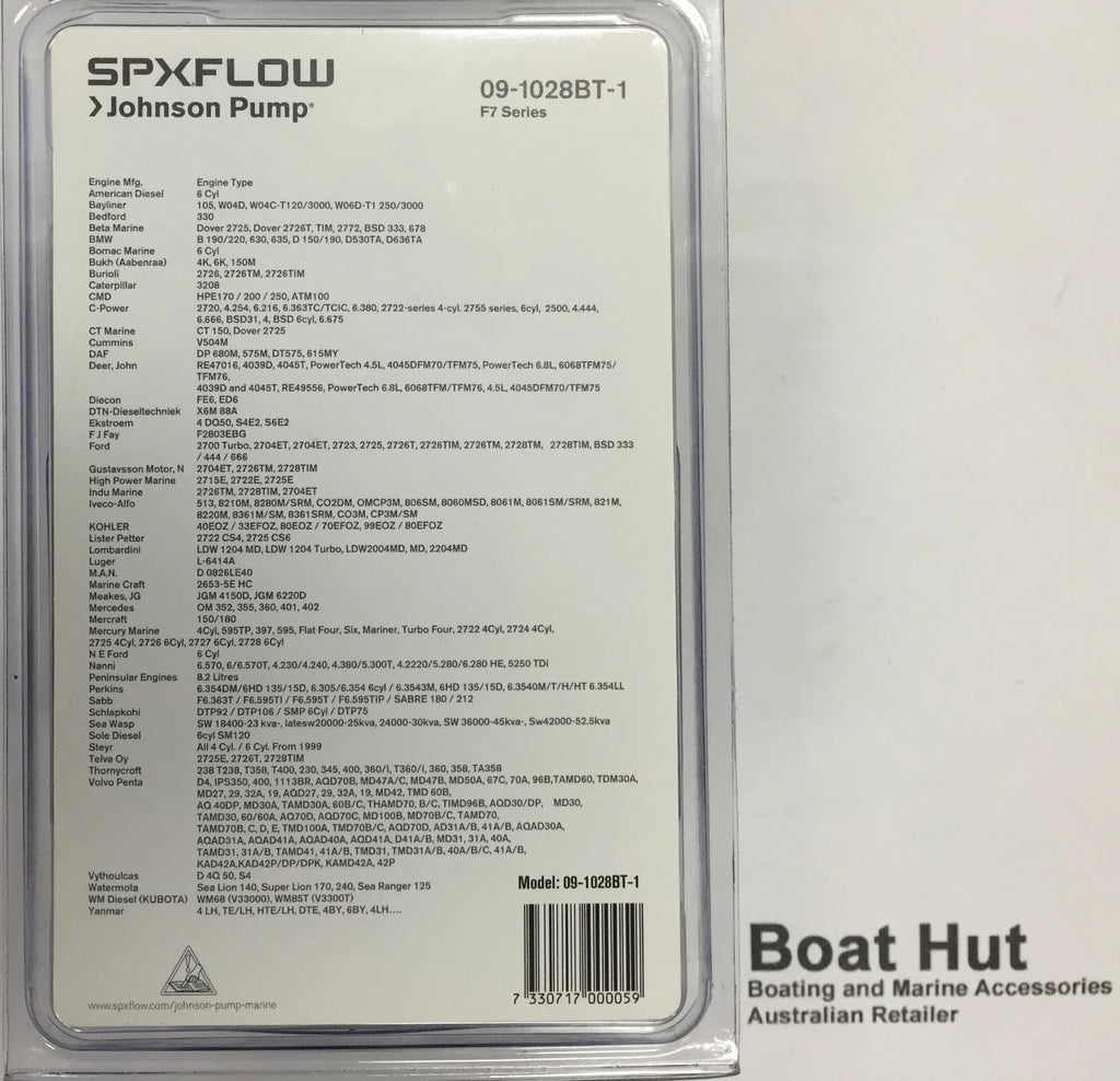 Impeller Kit 09-1028BT-1 for SPX Johnson NEO F7 Jabsco (Fits 17937-0001)