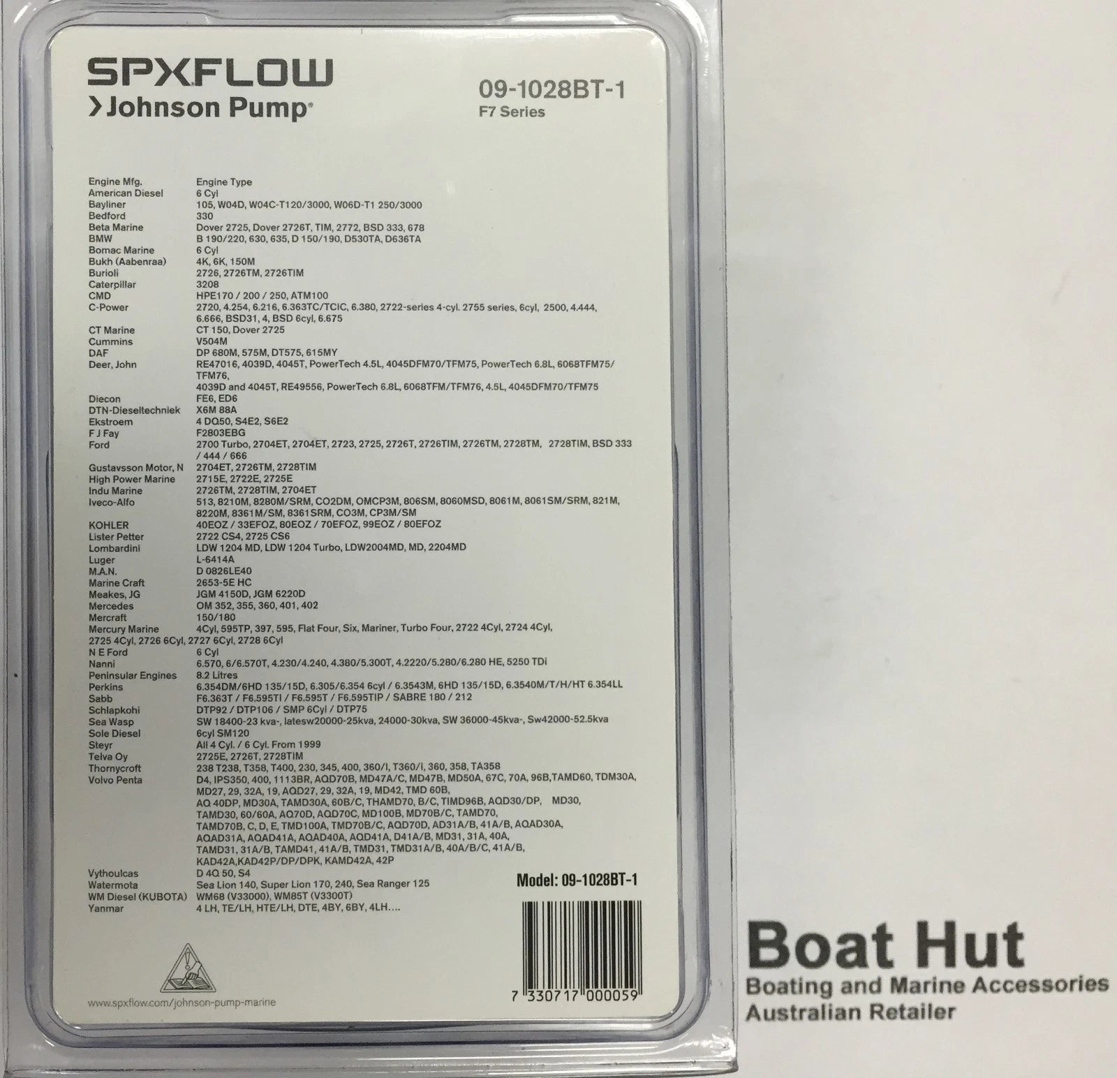 Impeller Kit 09-1028BT-1 for SPX Johnson NEO F7 Jabsco (Fits 17937-0001)