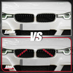 Pair ABS Front Grille Trim Strips Cover Red for BMW 5 6 7 Series 