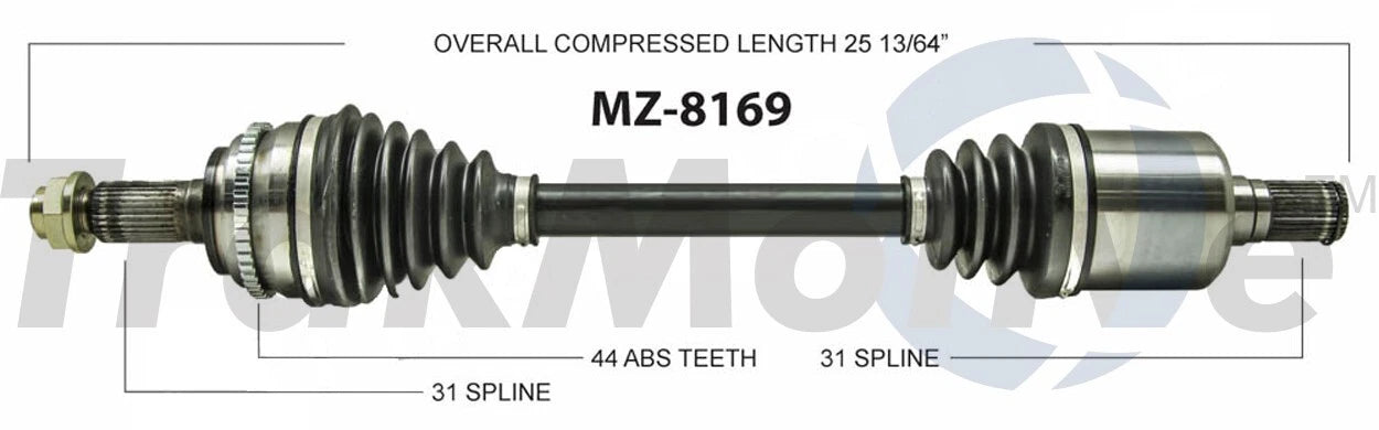 CV Axle Shaft for Mazda CX-7 2.3L, CX-9 (2007–2014) MZ8169