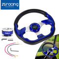 12.5" Blue D Shape Racing Steering Wheel with Quick Release Adapter