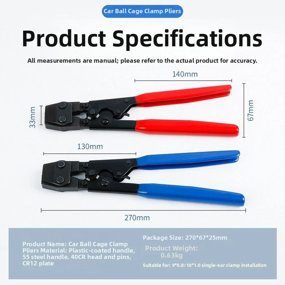 Blackened Alloy Clamp Pliers for CV Joint Boots (Non-Slip Ergonomic Handles)