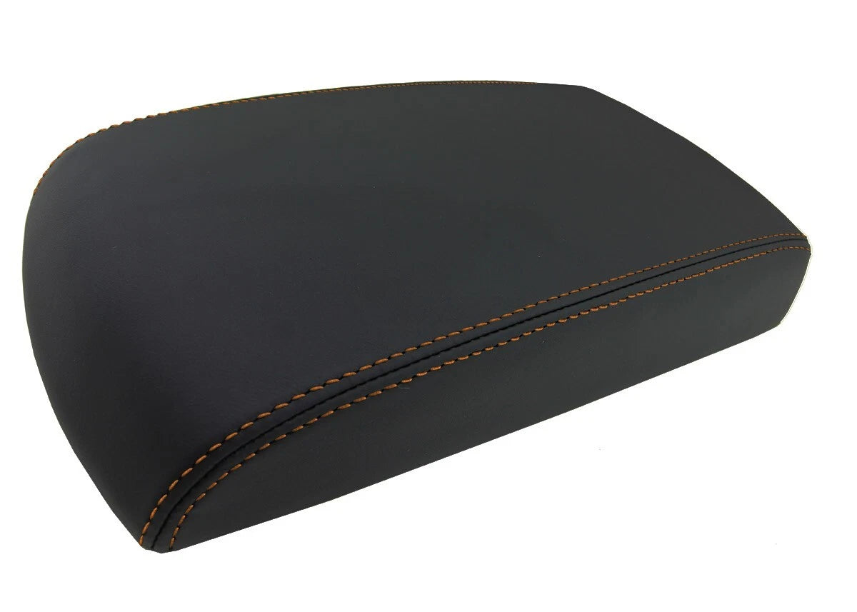 Leather Console Lid Armrest Cover for Chevrolet Impala (2006–2019) Orange Stitch