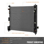 Radiator DPI-13613 for Cadillac XT5 XT6, Chevy Blazer, GMC Acadia (2017–2021)