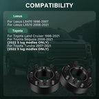 2Pcs Wheel Spacers 5x150 2" Thick 14x1.5 for Toyota Tundra (2007–2022) Lexus LX470