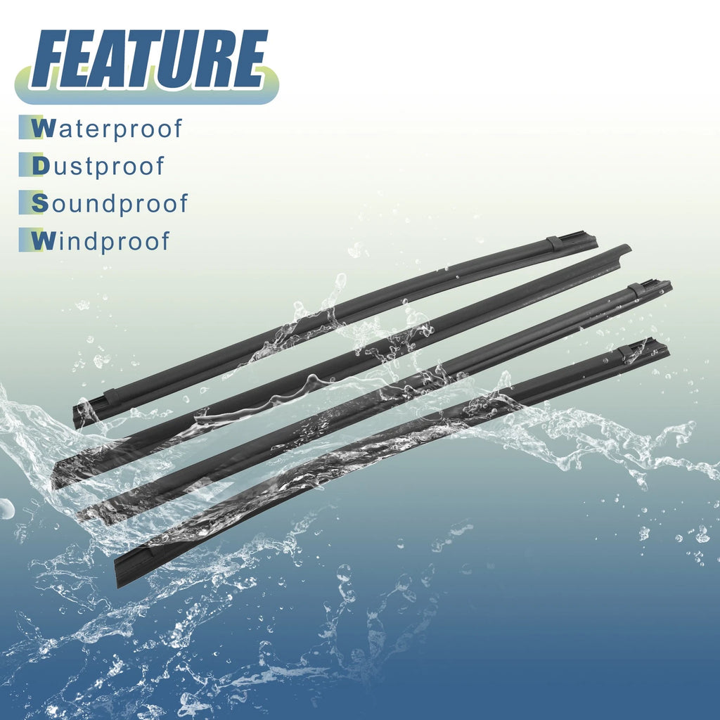 Set of 4 Window Weatherstrip Door Seal Belt 68161-04050 for Toyota Tacoma (2005–2015)
