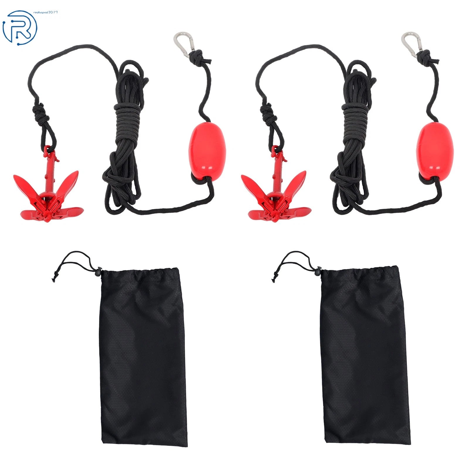 2 Pack Folding Anchor Set for Grapnel Boat Marine Kayak (0.7KG)