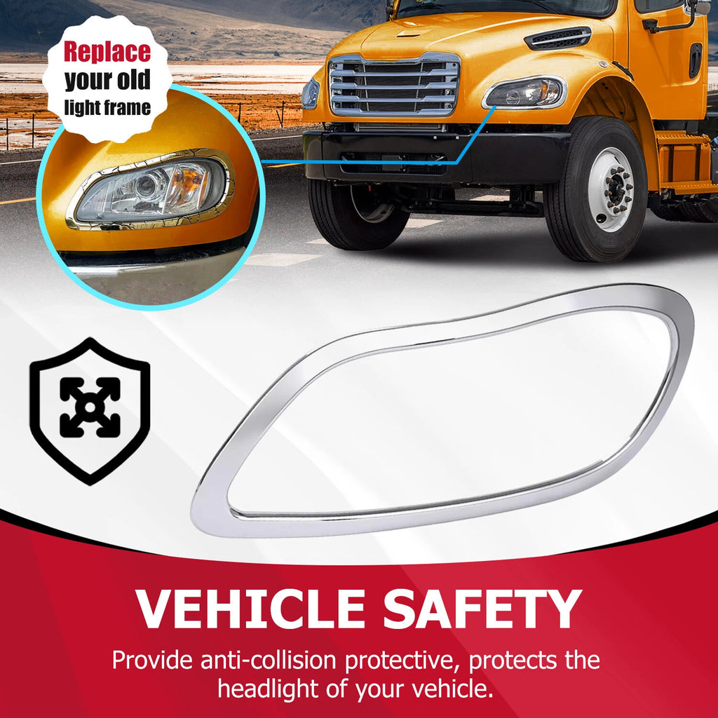 Chrome Headlight Bezel Trim for Freightliner M2 (2002-2018)