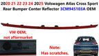 Rear Bumper Center Reflector for VW Atlas Cross Sport (2020–2025) 3CM945103A