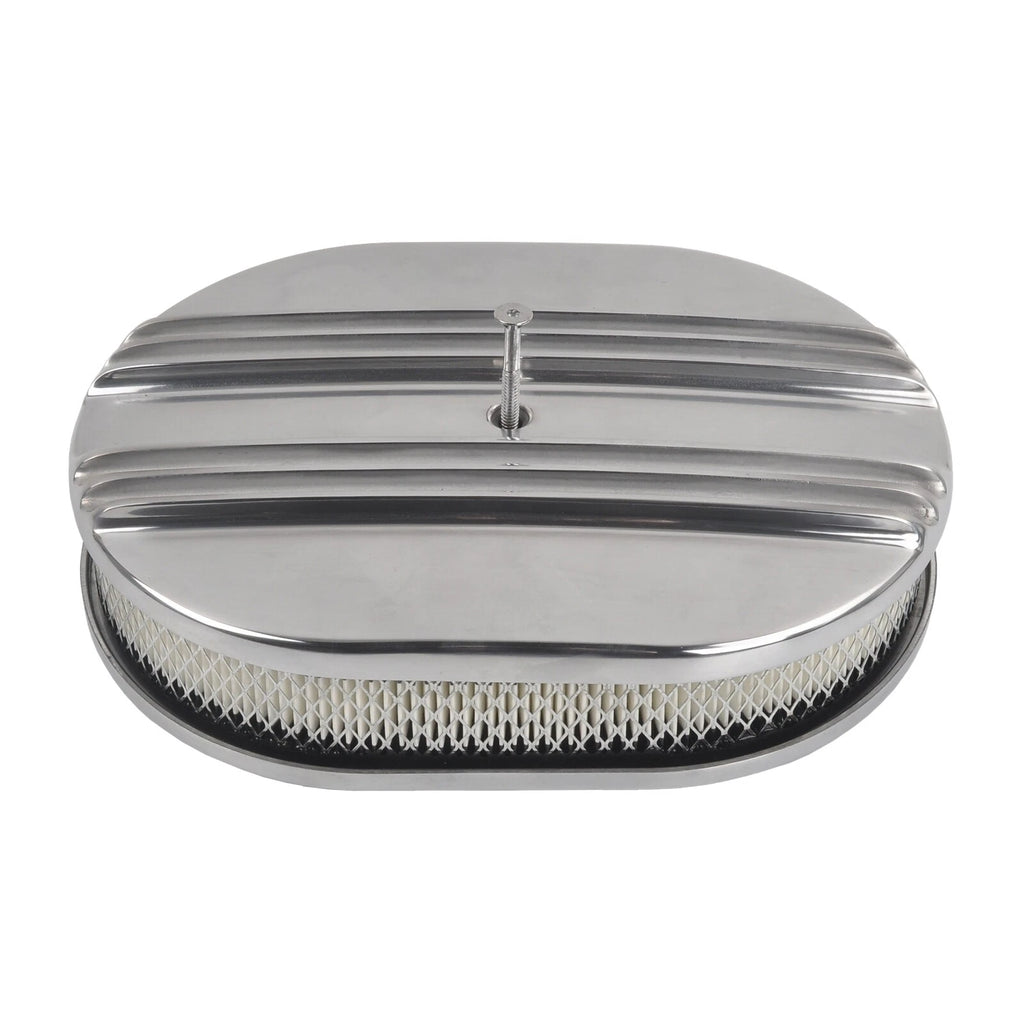 12" Oval Half Finned Air Cleaner Assembly for Ford Chevy (Classic)