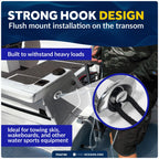 Heavy-Duty Ski Tow Hook for Transom Mount (316 Stainless Steel) FO4799
