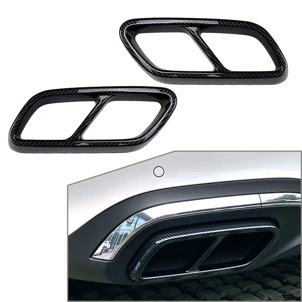 Rear Exhaust Muffler Tail Pipe Covers for Mercedes Benz C-Class (2022-2023)
