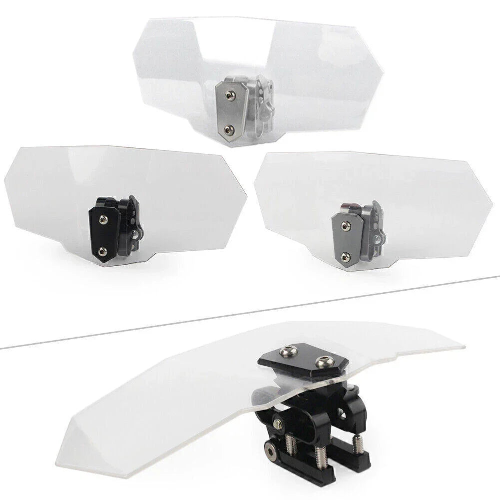 Clear Adjustable Windshield Extension Spoiler Deflector for Universal (N/A)