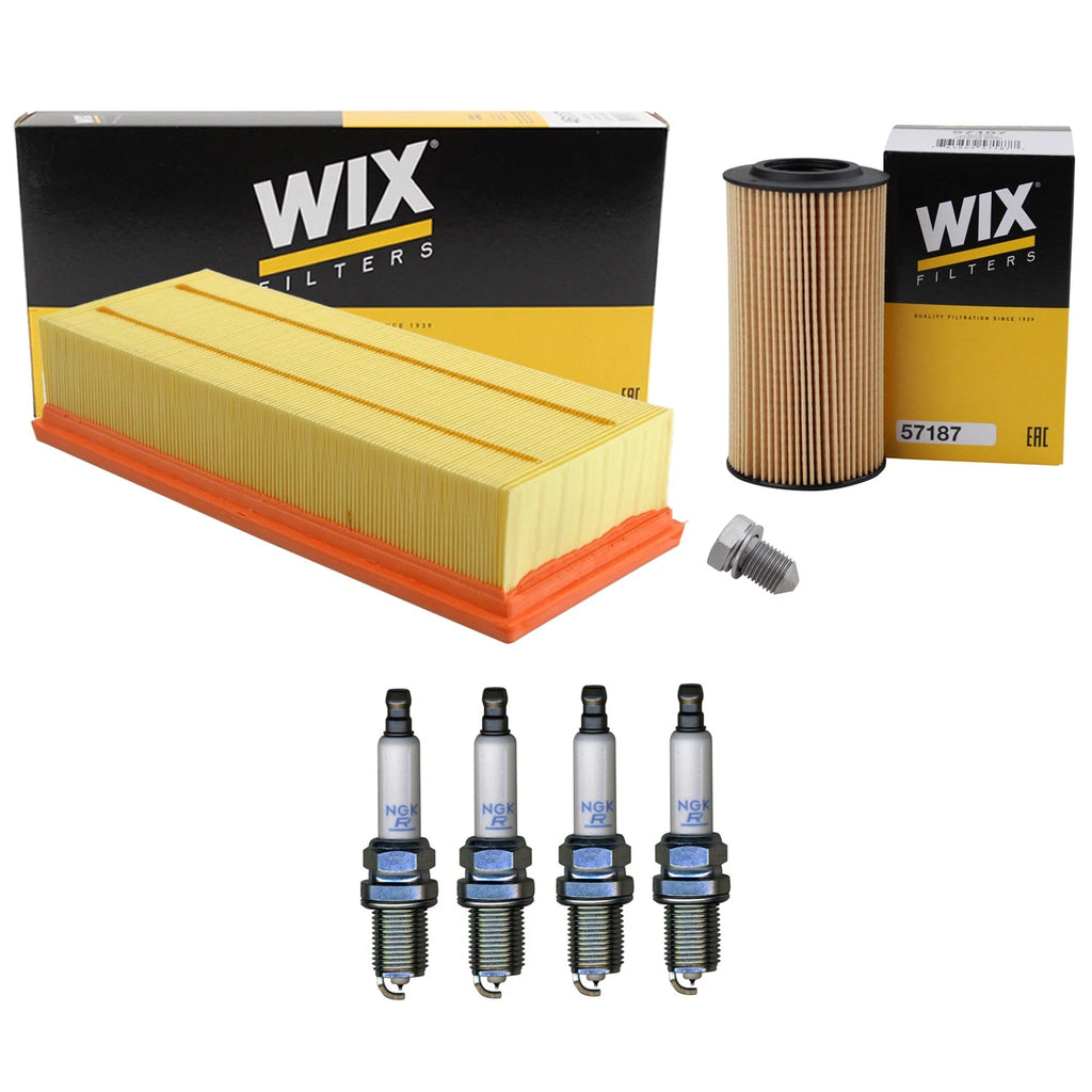 Wix Engine Air Oil Filters & NGK Spark Plug Kit for Audi A3 TTS Quattro (2009–2013)