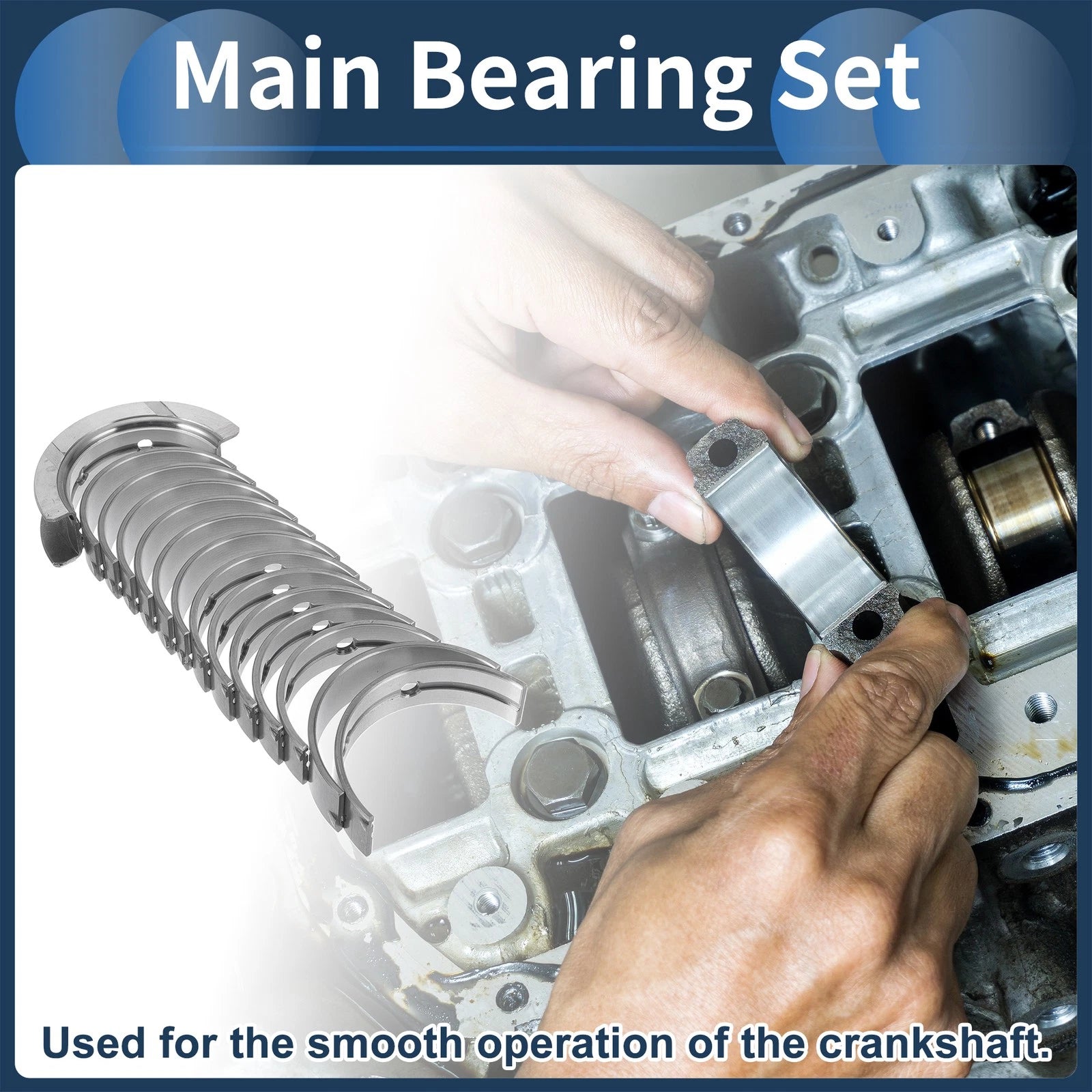 Main Bearing Set No. 11217580991 for BMW 128i (2008–2013) 14 Pcs