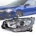 Chrome Halogen Projector Headlight for Honda Civic (2016â2020) Left Side