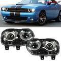 Set of 2 LED Headlights for Dodge Challenger (2015–2018) Black