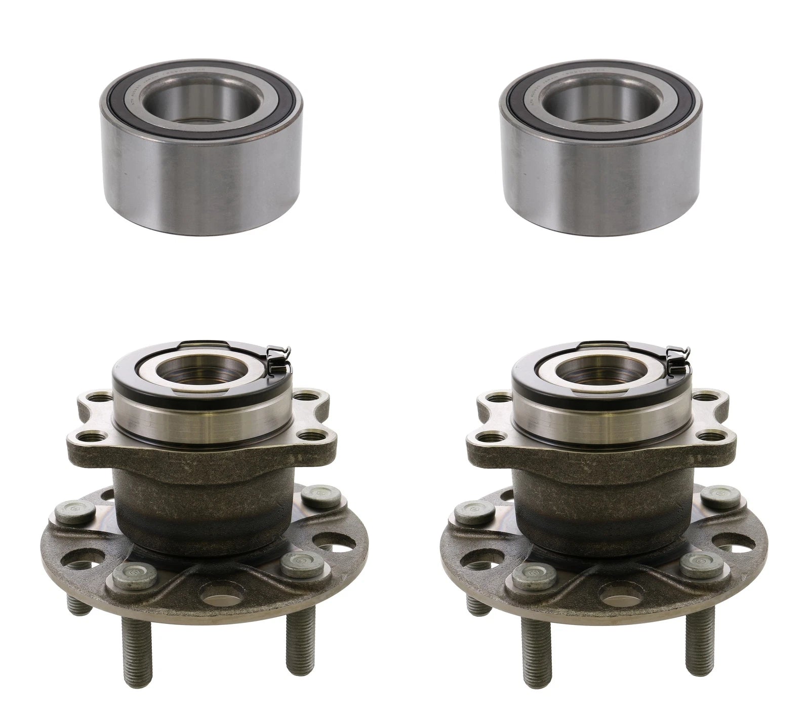 Front Wheel Bearings & Rear Hub Assemblies Kit for Caliber Compass Patriot (2007–2017)