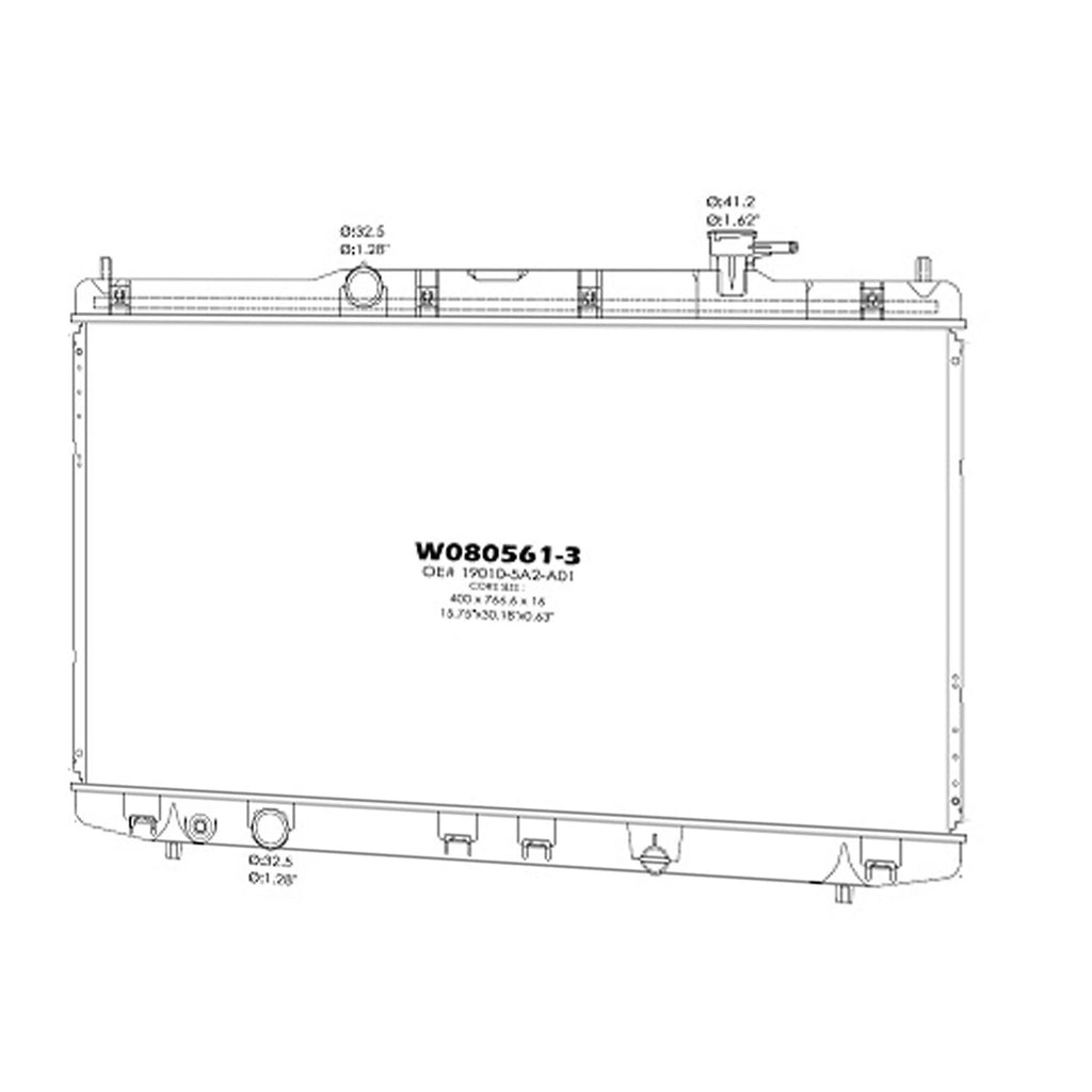 Replacement Radiator Plastic Aluminum for Toyota Hilux (2010–2015)