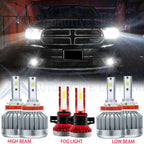 LED Headlight and Fog Light Bulb Package for Dodge Grand Caravan (2011–2019)
