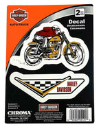 2X Vintage Racing White Decals for Harley-Davidson (6 x 8 in.)